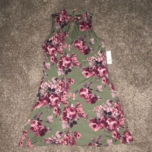 Floral Olive Green Dress - Francesca’s